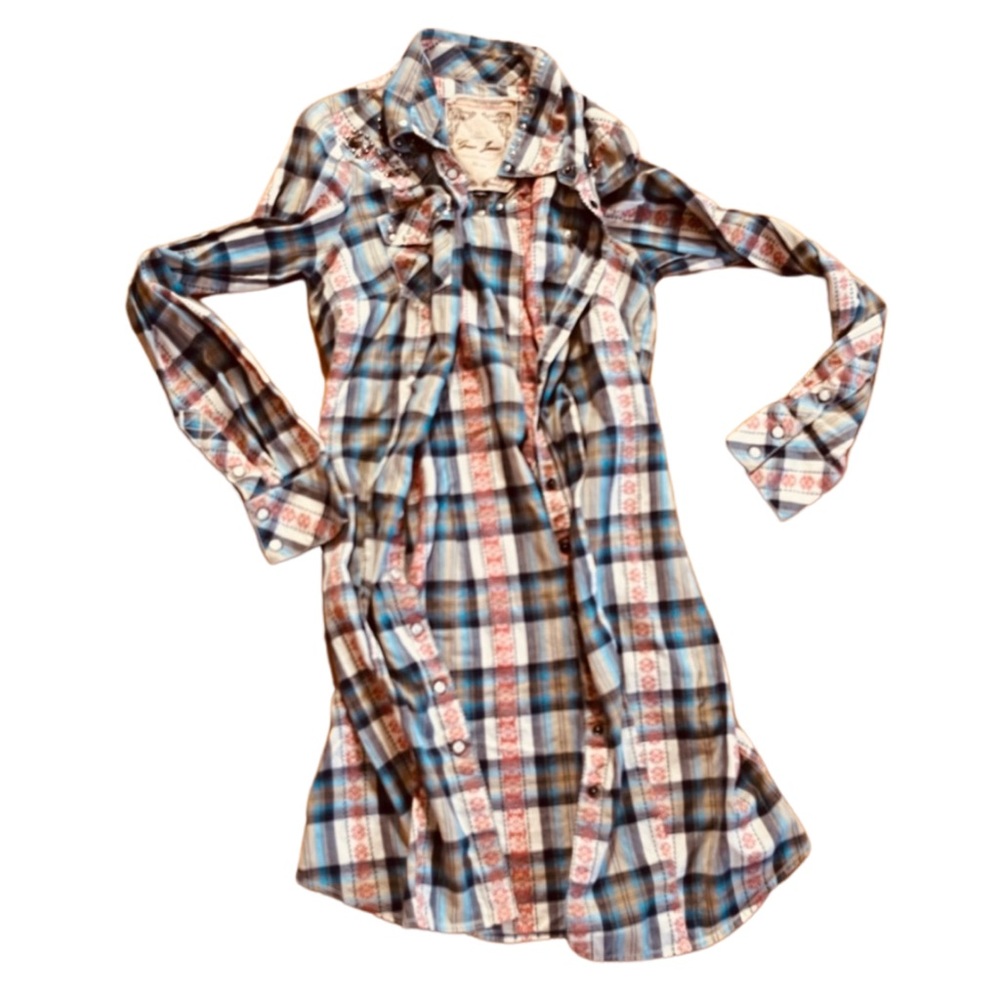 Guess, women’s flannel, multi colored, size small